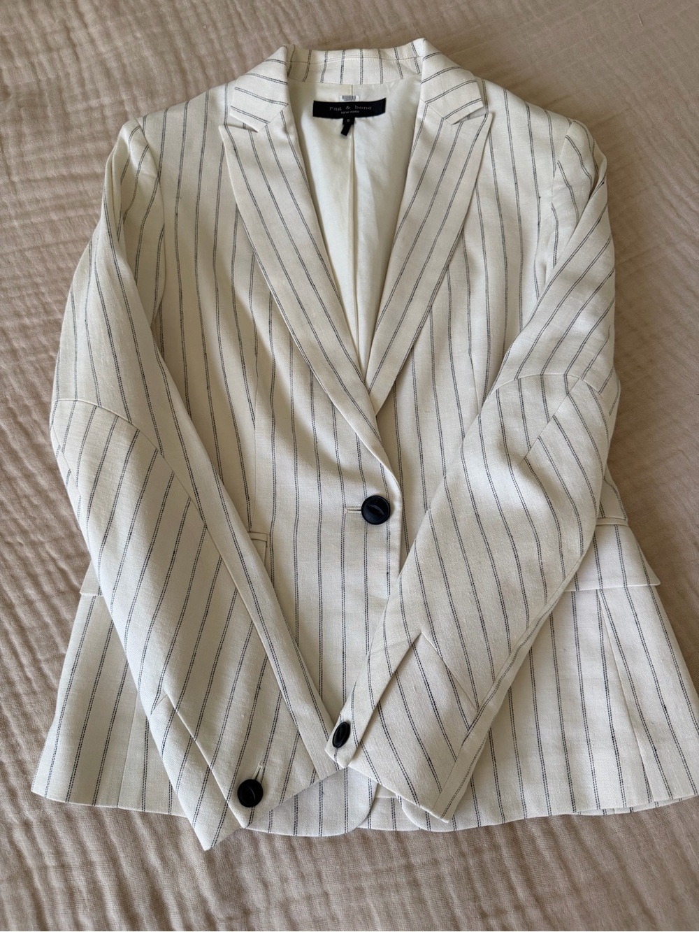 rag & bone White Pinstripe Tailored Blazer Sz XS 0